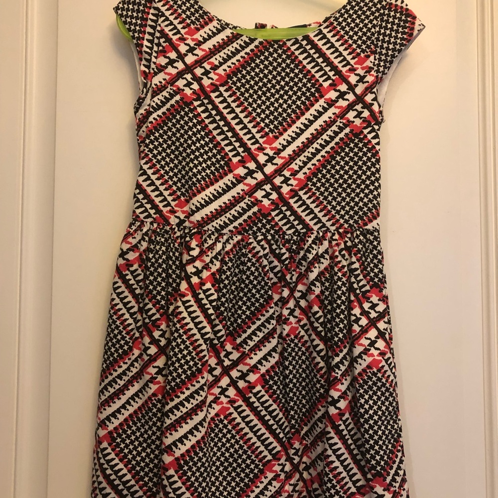 GAP Black and White Plaid A-Line Dress